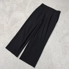 ユニクロ きれいめ シンプル オフィス タック ストレート ワイドスラックス L