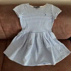 ポロ　ラルフローレン　ブルー　ボーダーワンピース　130 140