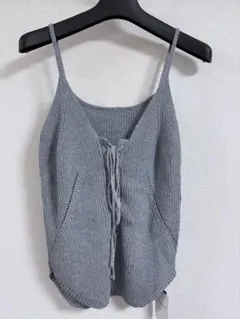 【お値下中✨】新品✨JEANASIS✨グレー リブ編み キャミソール