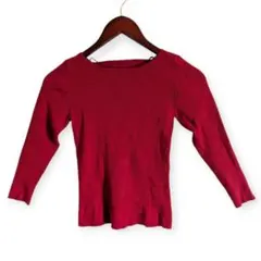 良品 Apuweiser-riche リブ編み ワインレッド 長袖 M 夏 GW