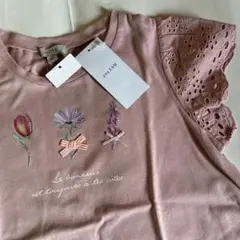 any FAM 花柄刺繍 半袖Tシャツ ピンク 130cmのサムネイル