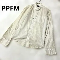 PPFM ドット柄 長袖シャツ オフホワイト 白 アンティークのサムネイル