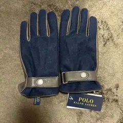 Polo Ralph Lauren 手袋 Mサイズ ネイビー ブラウン