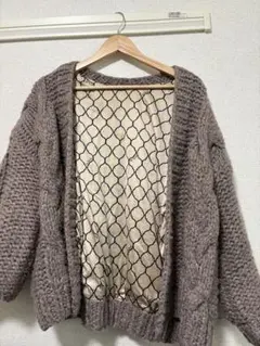 searoomlynn ウールケーブルニットカーディガン