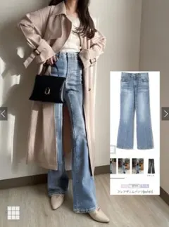 [cu161]　フレアデニムパンツ　ジーンズ　サイズM