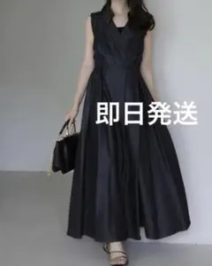 anuans ノースリーブトレンチディテールワンピース