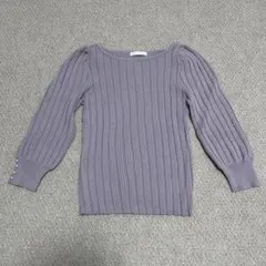 PROPOTION プロポーション＊ボリュームスリーブ8分袖アイレットリブニット
