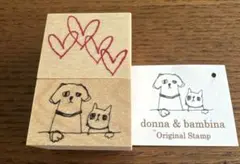 ラバースタンプ donna&bambina 2点セット 犬 猫 ハート - メルカリ