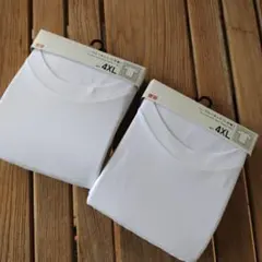 白4XL　　UNIQLOドライクルーネックT（半袖）4XL ホワイト 2枚セット