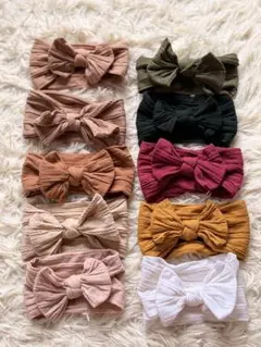 リボン付きヘアバンド 10個セット