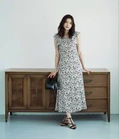 【PROPORTION BODY DRESSING】花柄フリル袖ワンピース