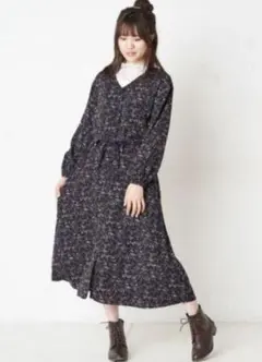 ナイスクラップ 前開きワンピース 秋冬 長袖 羽織り
