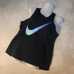 NIKE　ナイキ　ノースリーブ　タンクトップ　黒　青　ブルー　ドライフィット　M