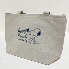 【新品】PEANUTS スヌーピー ランチバッグ 保温保冷バッグ 舟形 グレー