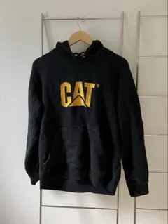 CAT キャタピラー ロゴ パーカー 黒 金　メンズ Lサイズ