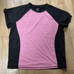 3XL ピンク/黒 ラグランスリーブ トレーニングシャツ(レディース)