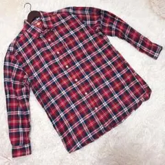 【美品❣️】コンバース　コンバース　チェック柄　シャツ　レッド　2L