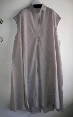 新品ラディエイトRADIATEボーダーロングシャツノースリーブAラインワンピース