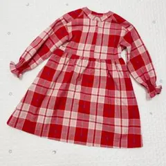 アナスイミニ　チェックワンピース　赤　120
