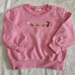 ミキハウス　ピンク　ロゴ　トレーナー　80