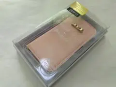 iPod touch 第5-7世代用横開きケースピンクストラップ付