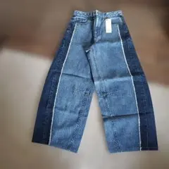 GU 2トーンバレルレッグジーンズ M※股下66cm