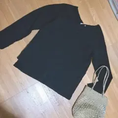 11. 中厚フィーニーpheeny ワッフル　サイドスリットtシャツ　黒freeのサムネイル