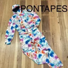 PONTAPES スノーボードウェア つなぎ スキーウェア 総柄 フード M
