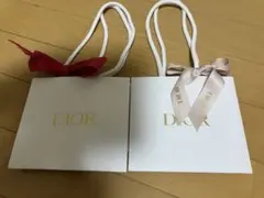 DIOR ショッパー2枚　小サイズ　リボン2種