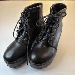 sugar sugar 編み上げ厚底ブーツ　サイズＬ　24相当