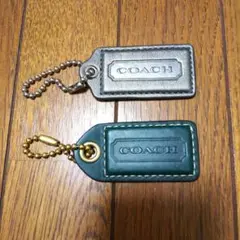 COACH レザー チャーム グリーンのみ