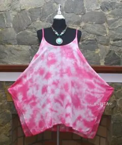 タイダイ ゆったり キャミ チュニック エスニック 大きいサイズOK 7-17号