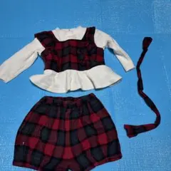 petit main 赤黒チェック セットアップ