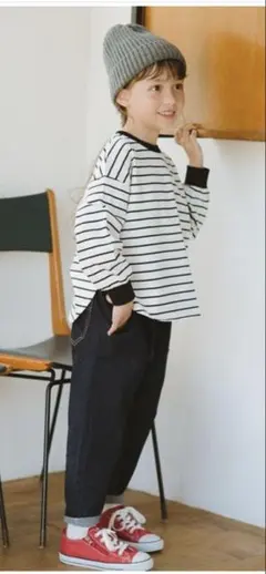 branshesガーデナーテーパードパンツネイビー 長ズボン 110cm