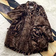 総丈93/激レアデザイン カラー/総柄 ミンク ロング ファーコート 毛皮