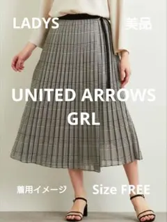 【UNITED ARROWS GRL】新品 チェックプリーツラップスカート