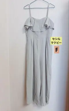 セシルマクビーサロペット　セシルマクビーオールインワン　グレーオールインワン　F