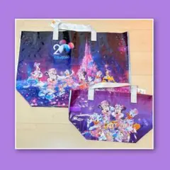 【新品 S・M サイズ/2点セット】香港ディズニー　20周年　ショッピングバッグ
