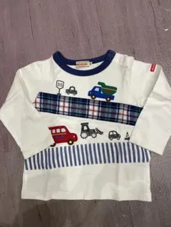 トラック刺繍 長袖Tシャツ 90 ミキハウス