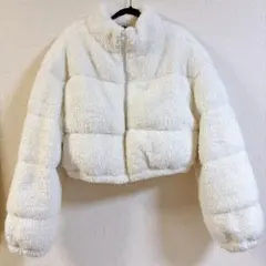 美品SHEIN 【L】フリースショートジャケット ボアジャケット レディース