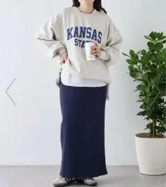 チャオパニックティピー　リブロングタイトスカート ネイビーS