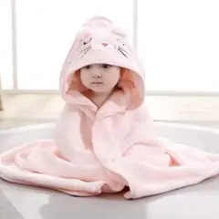 お値下げ！！新品 子供 フード付き ふわふわバスタオルかわいい　新生児