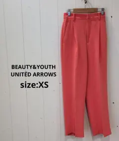 ビューティアンドユース タック ワイドパンツ オレンジ S