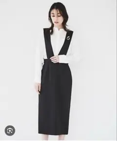 【肩紐取り外し可/日本製/ミモレ丈】2WAYジャンパースカート