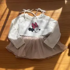 ミニーマウス 重ね着ニット トップス 90