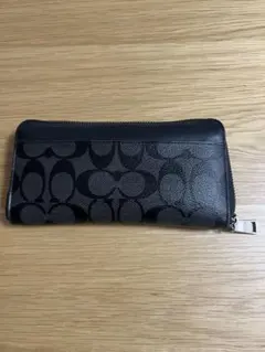Coach ブラック ロゴパターン 長財布