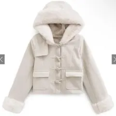 GRL ファーショート丈 ダッフルコート