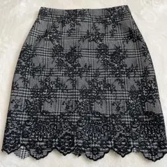 ZARA BASIC タイトスカート　レース　ブラック　XSサイズ　ひざ丈　ザラ