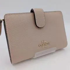 COACH コーチ ベージュ 二つ折り財布 L型ジップ 財布 ウォレット