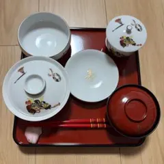 お食い初め たち吉 九谷焼 子供揃 福寿かぶと 男の子用